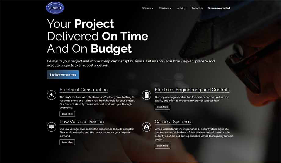 Jimco Electrical Website Redesign website