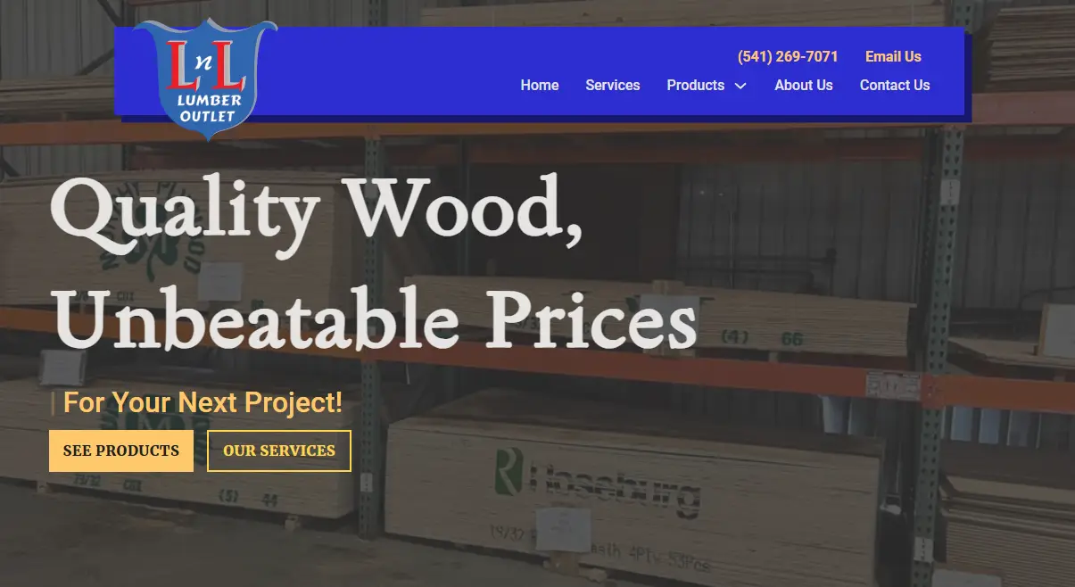 LNL Lumber website