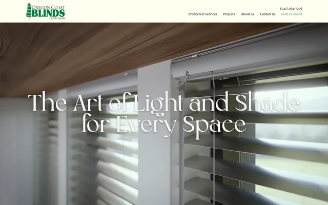 Oregon Coast Blinds website