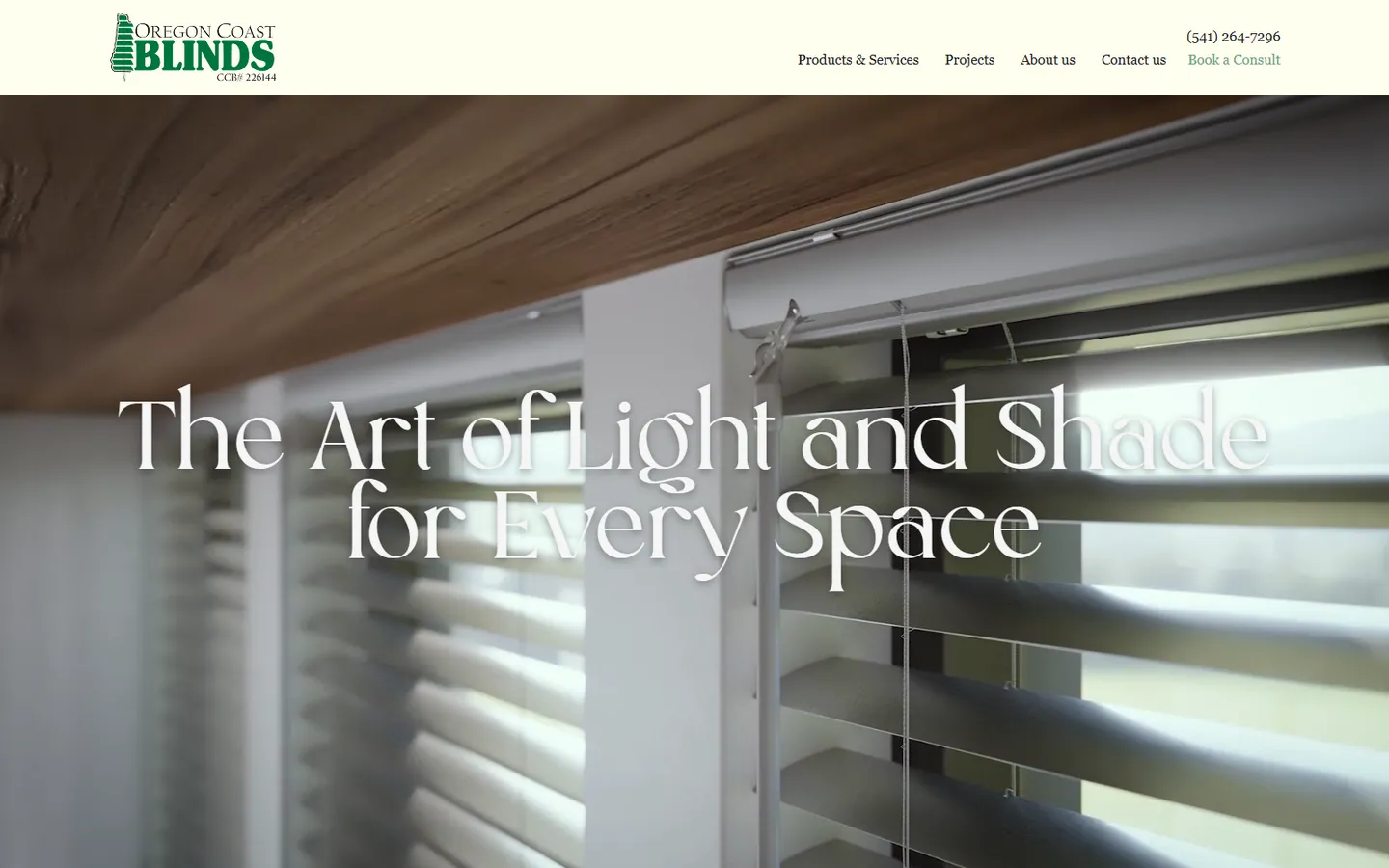 Oregon Coast Blinds website